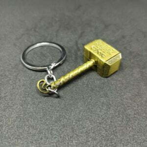 Thor Hammer Keychain Small Metallic Gold Accessories